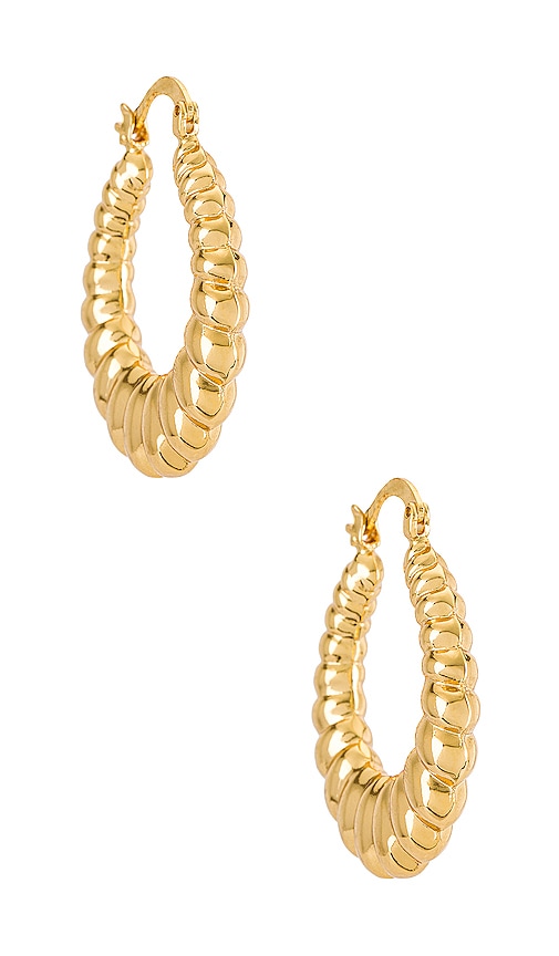 Natalie B Jewelry Danika Hoop in Gold | REVOLVE