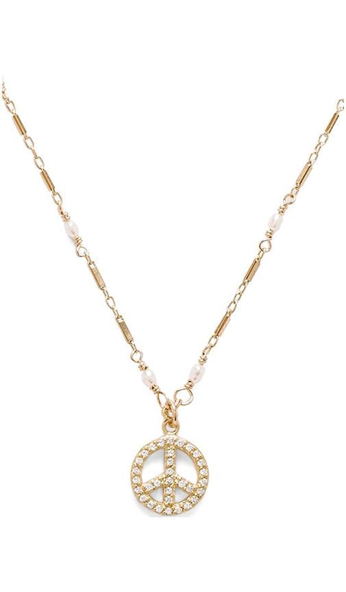 Peace Pave Charm Necklace