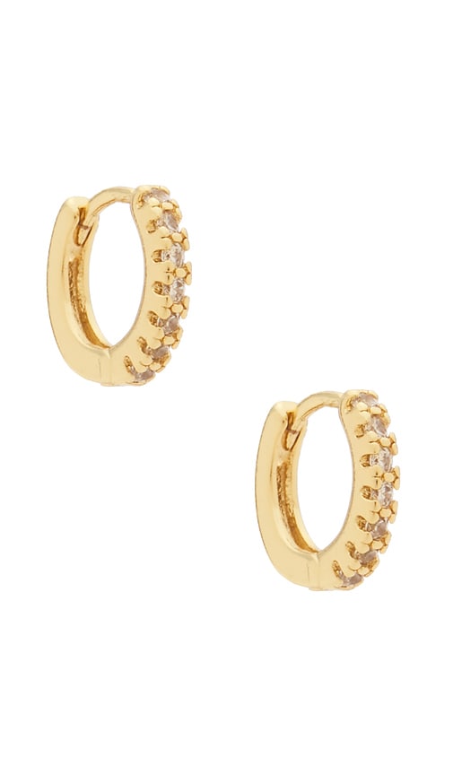 Natalie B Jewelry Lucy Micro Pave Huggy Hoop Earrings