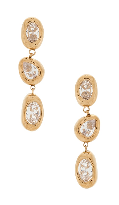 Natalie B Jewelry Kennedy Earring in Metallic Gold.