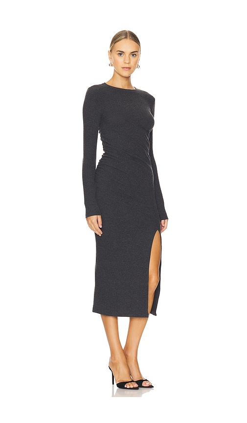 Shop Nation Ltd Penn Dress In Dark Charcoal Heather