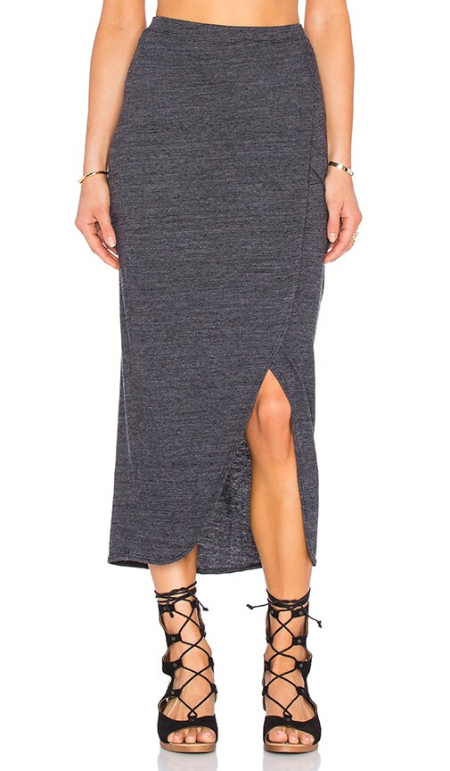 Nation LTD Marnie Wrap Skirt in Charcoal | REVOLVE