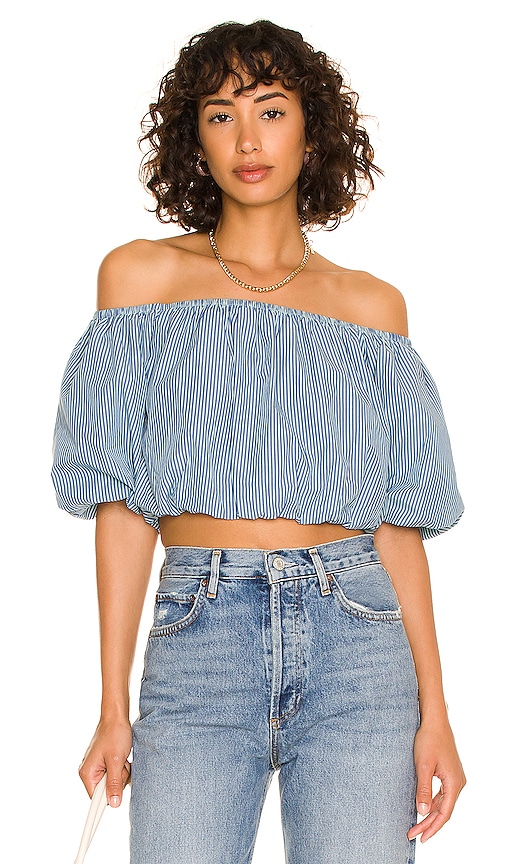 Nation Los Angeles Sonali Bubble Hem Top in Spritz