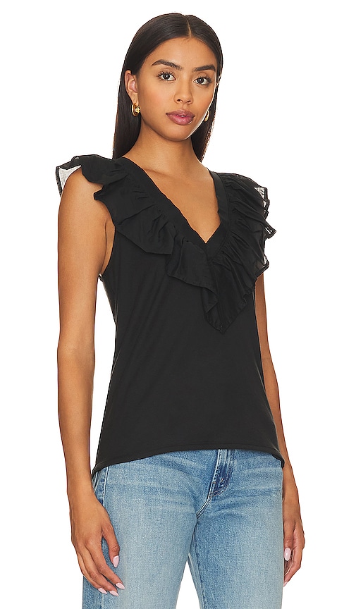 Shop Nation Ltd Golda Ruffle Top In Black