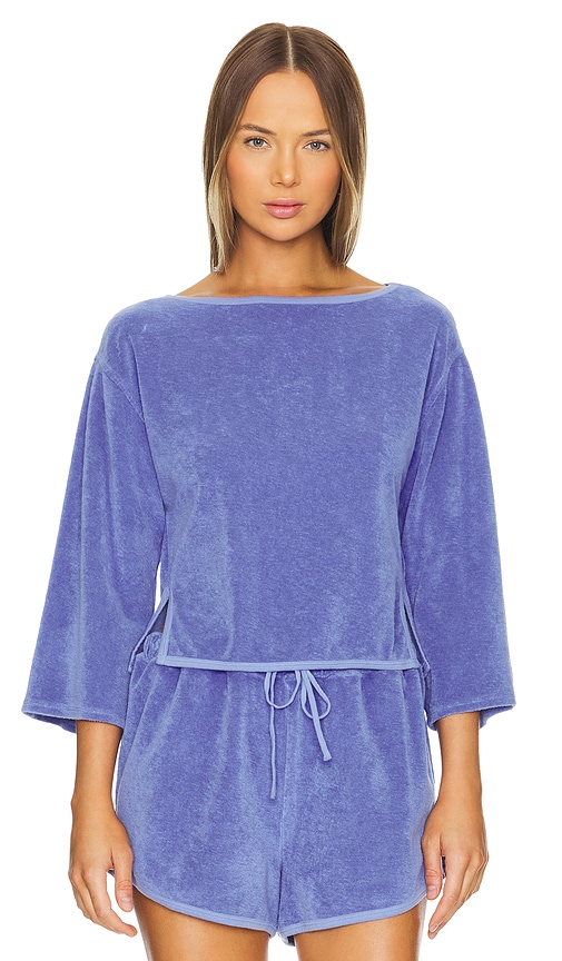 Shop Nation Ltd Fallon Terry Cloth Popover In Blue