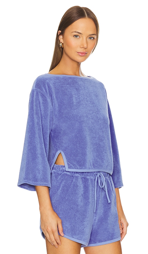 Shop Nation Ltd Fallon Terry Cloth Popover In Blue