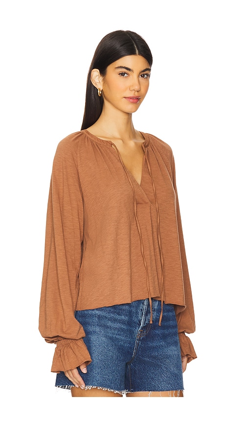 Shop Nation Ltd Chiara Long Sleeve Top In Brown