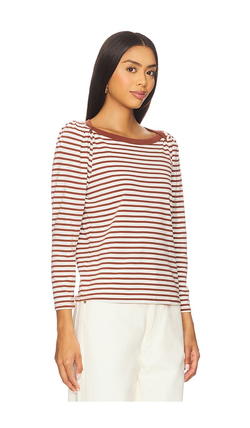 Nation Los Angeles Amelie Envelope Neck Top In Multi