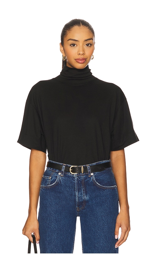 Nation Los Angeles Fable Turtleneck Tee In Black