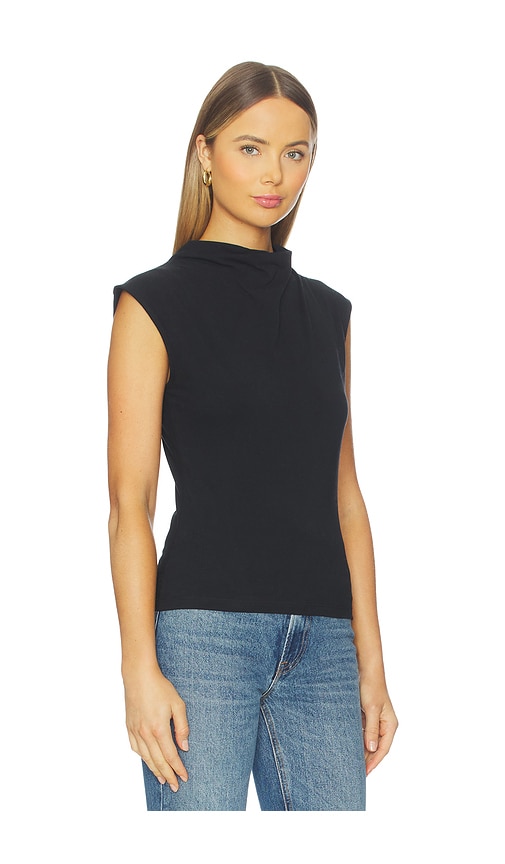 Nation Los Angeles Lulu Mock Neck Top In Black