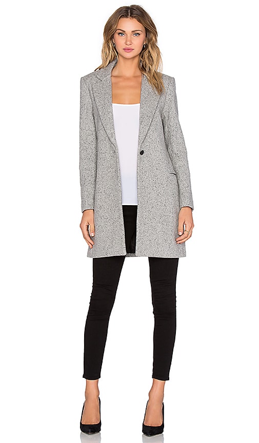 NATIVE STRANGER Mid Length Wool Jacket in Grey | REVOLVE