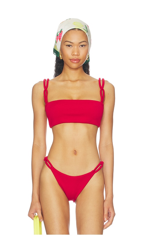Nau Bikinis Link Classic Bikini Top In Red