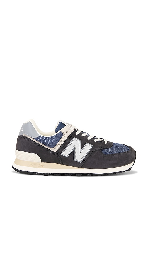 New Balance 574 Sneaker in Black Cement & Slate Grey | REVOLVE