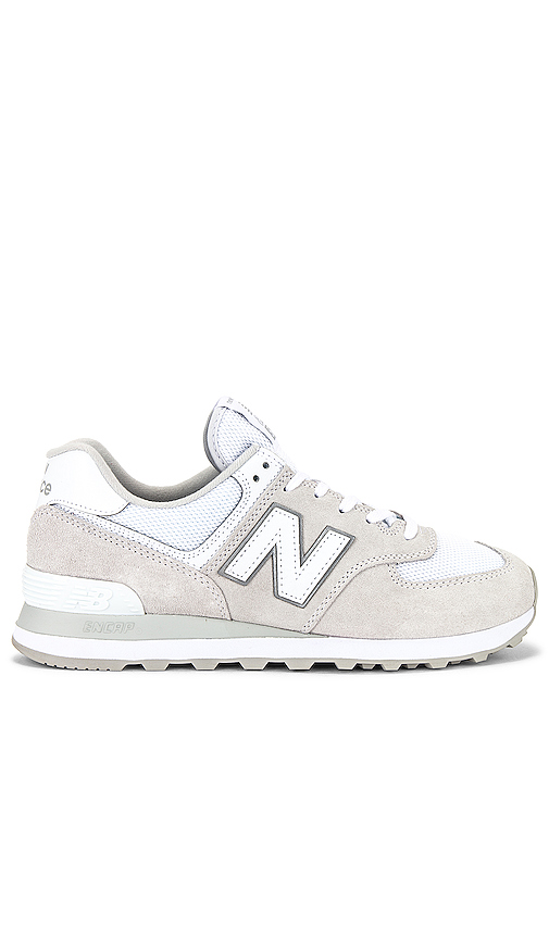 all white new balance 574 mens