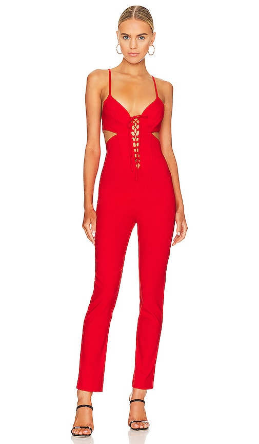 Nbd Alessia Jumpsuit In Red
