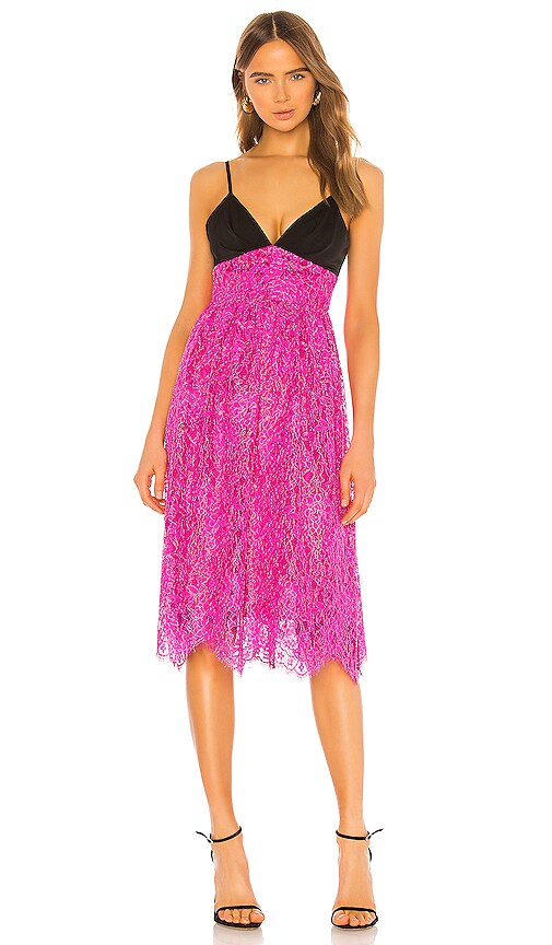 magenta midi dress