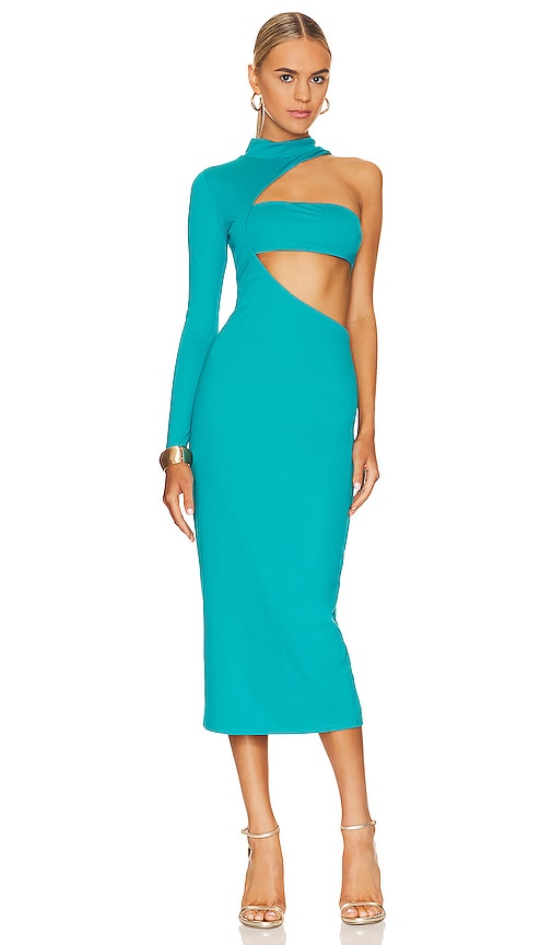 Nbd Amaia Midi Dress In Turquoise