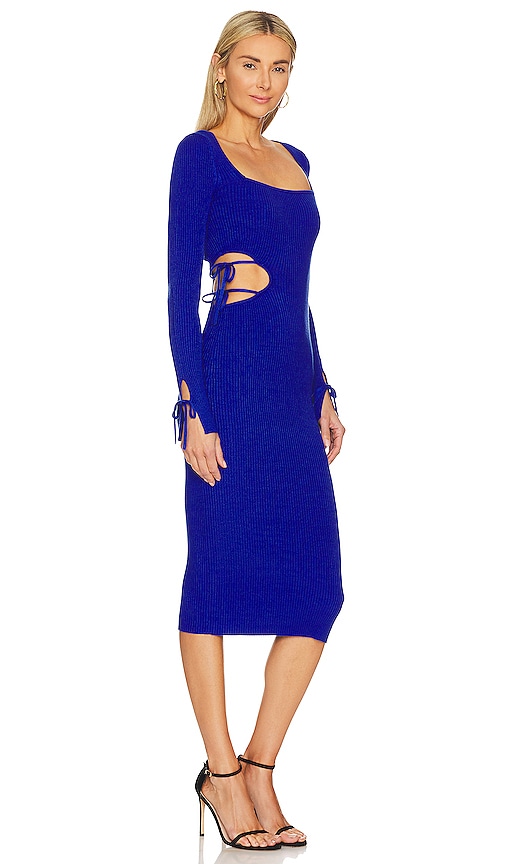 Shop Nbd Salina Midi Knit Dress In Cobalt Blue