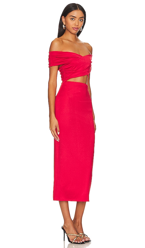 Shop Nbd Kamryn Midi Dress In Red