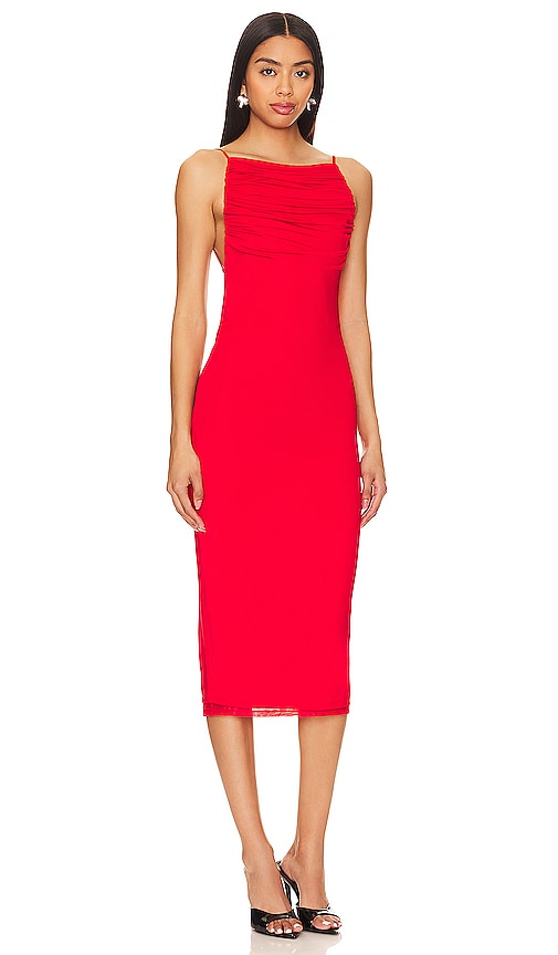 Shop Nbd Myra Midi Dress In Red