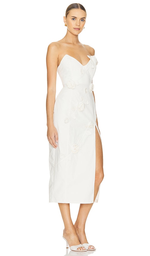 Shop Nbd Aiza Midi Dress In Ivory