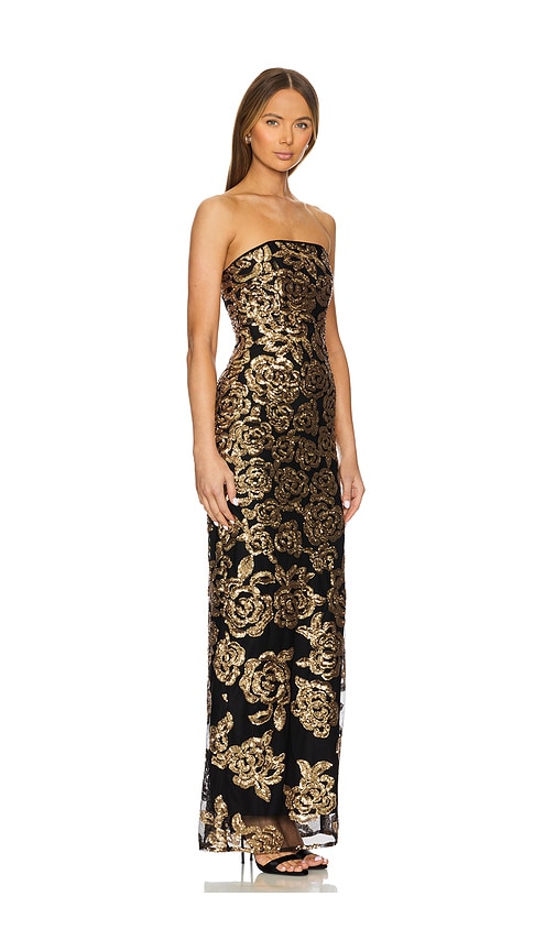 Nbd Alura Gown In Black & Gold