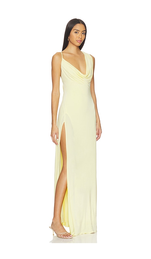 Nbd Tessa Draped Shoulder Maxi Dress In Yellow