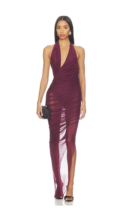 oasis halter dress Halter Mesh Maxi Dress main image 0