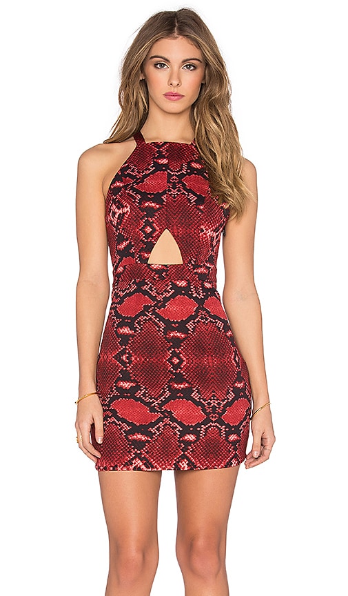 red snakeskin dress