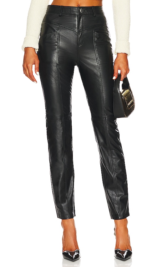 AGOLDE Recycled Leather Lyle Low Rise Slim in Detox