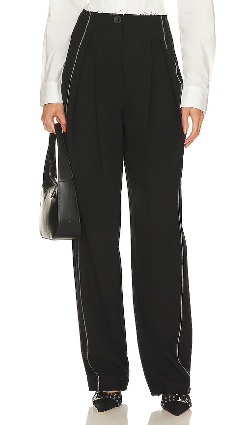 Theory Double Pleat Pant in Black