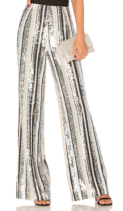 sequin stripe trousers