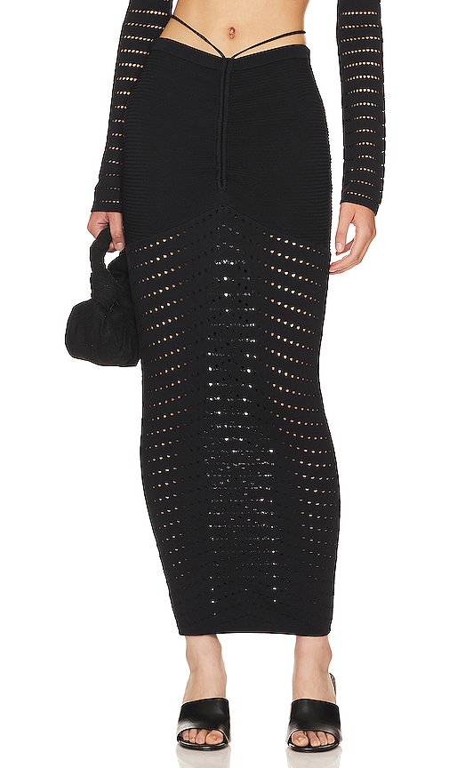 Nbd Kai Knit Midi Skirt In Black