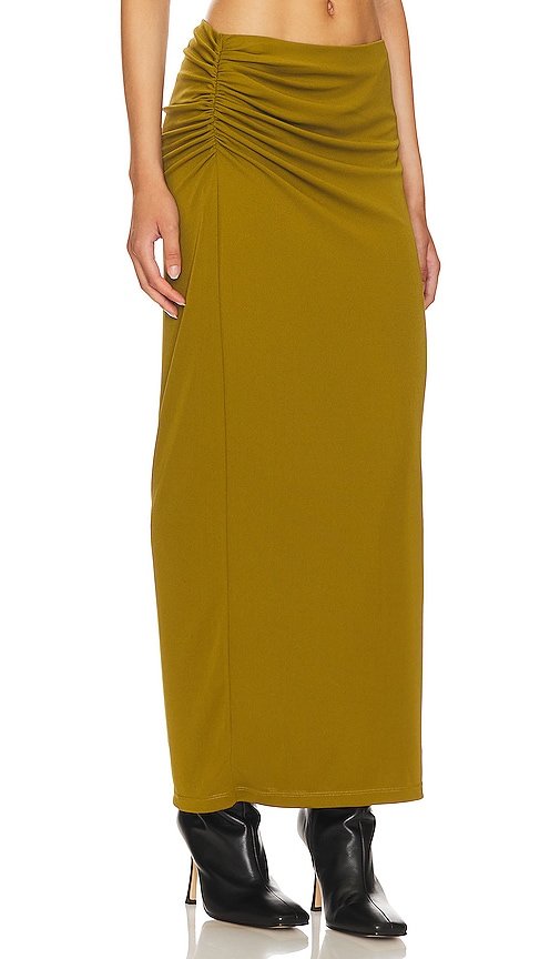 Shop Nbd Kimia Maxi Skirt In Olive Green