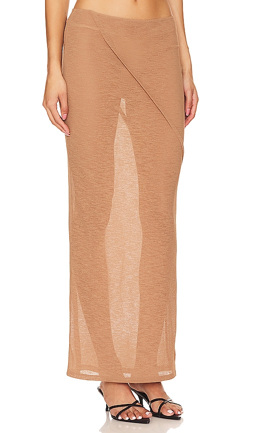 Shop Nbd Jolie Maxi Skirt In 棕色