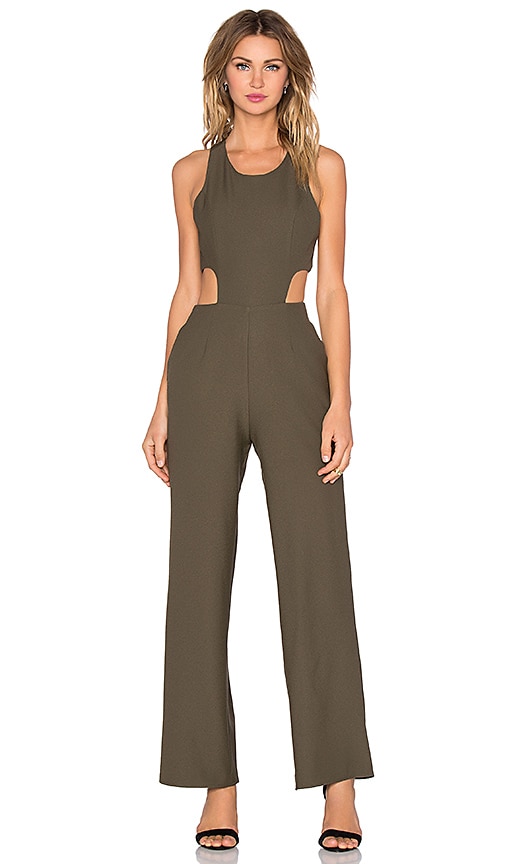 revolve green jumpsuit