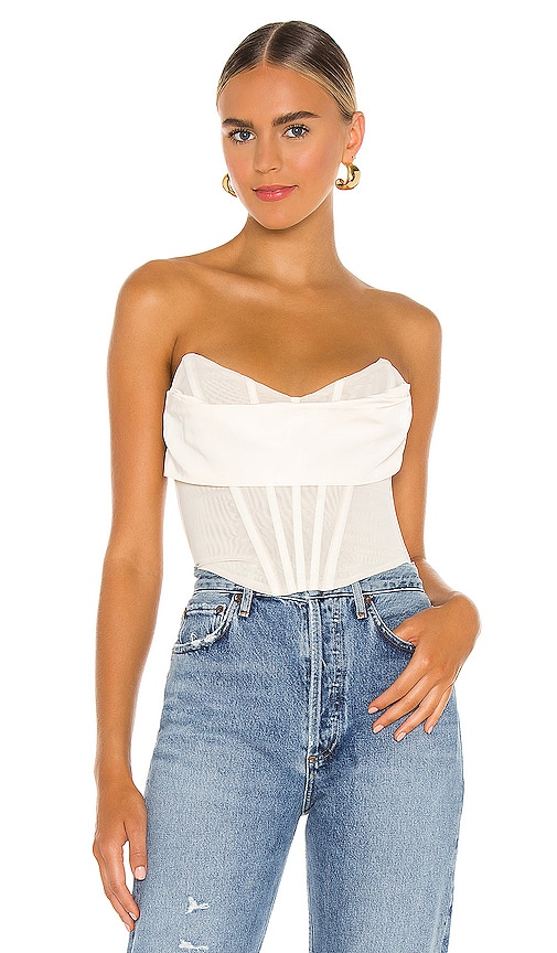 Brisk Pace Ivory Lace Bustier Top