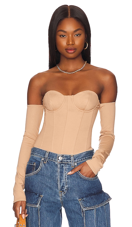 NBD Eleonora Bodysuit in Lt Beige | REVOLVE