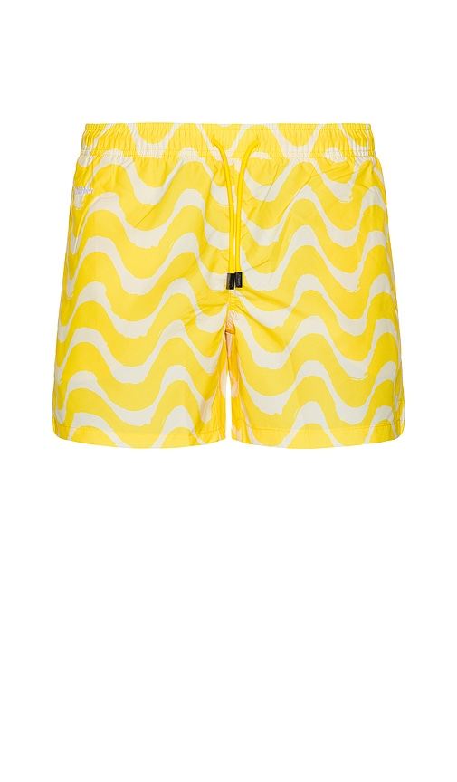 Wavy Swim Trunks in Yellow. - size S (also in L, M, XL/1X)