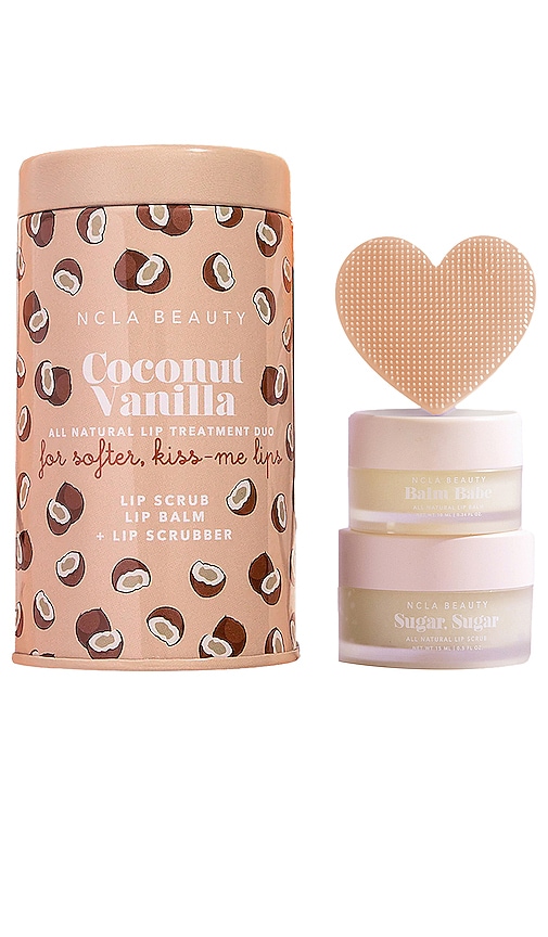NCLA Lip Care Duo + Lip Scrubber in Coconut Vanilla.