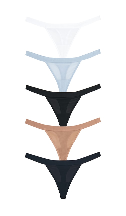 Negative Underwear Sieve Thong (5-pack) in Blue. - size L (also in M, S, XL, XS)