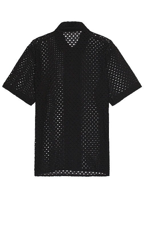 Shop Neuw Curtis Short Sleeve Broderie Shirt In 黑色