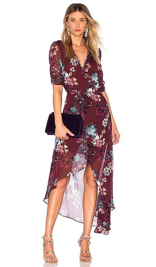 burgundy floral dress