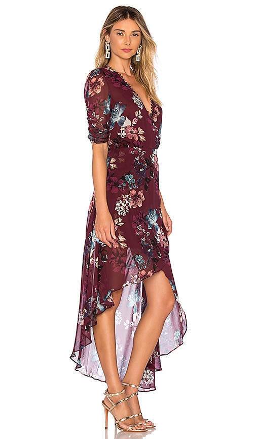 nicholas burgundy floral dress