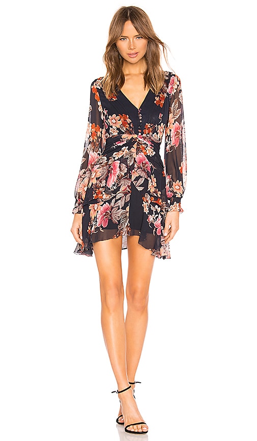 Rust Floral Pintuck Mini Dress