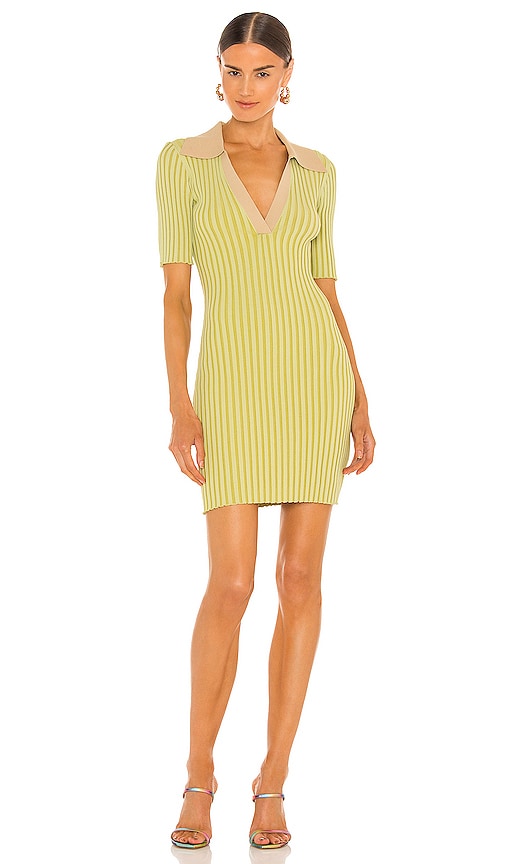 NICHOLAS Geraldine Mini Dress in Limeade