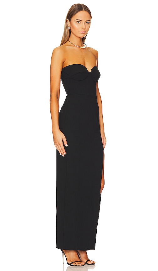 Shop Nicholas Pernille Bustier Gown W/ Slit In Black