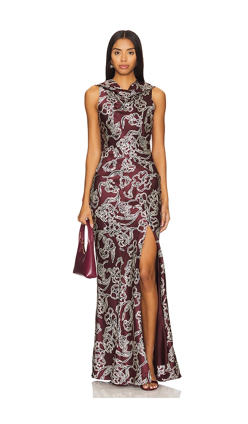 Shop Nicholas Demi Tie Back Drape In Burgundy