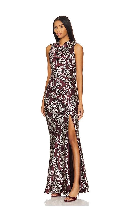 Shop Nicholas Demi Tie Back Drape In Burgundy