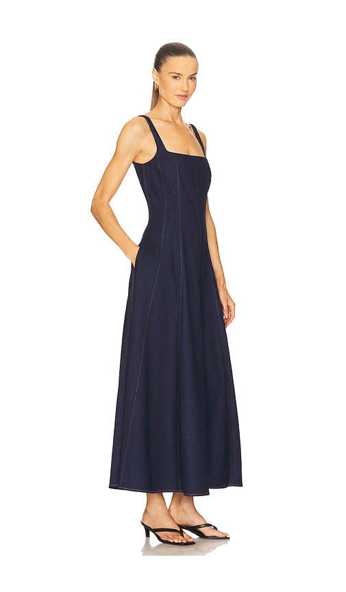 Nicholas Athena Sleeveless Paneled Midi Dress In Blue